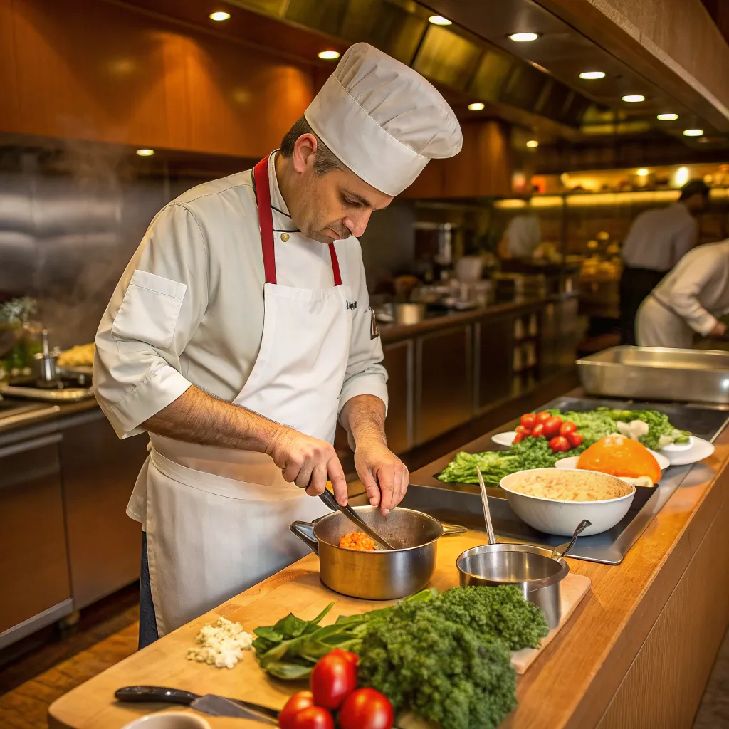 Italian chef preparing a dish